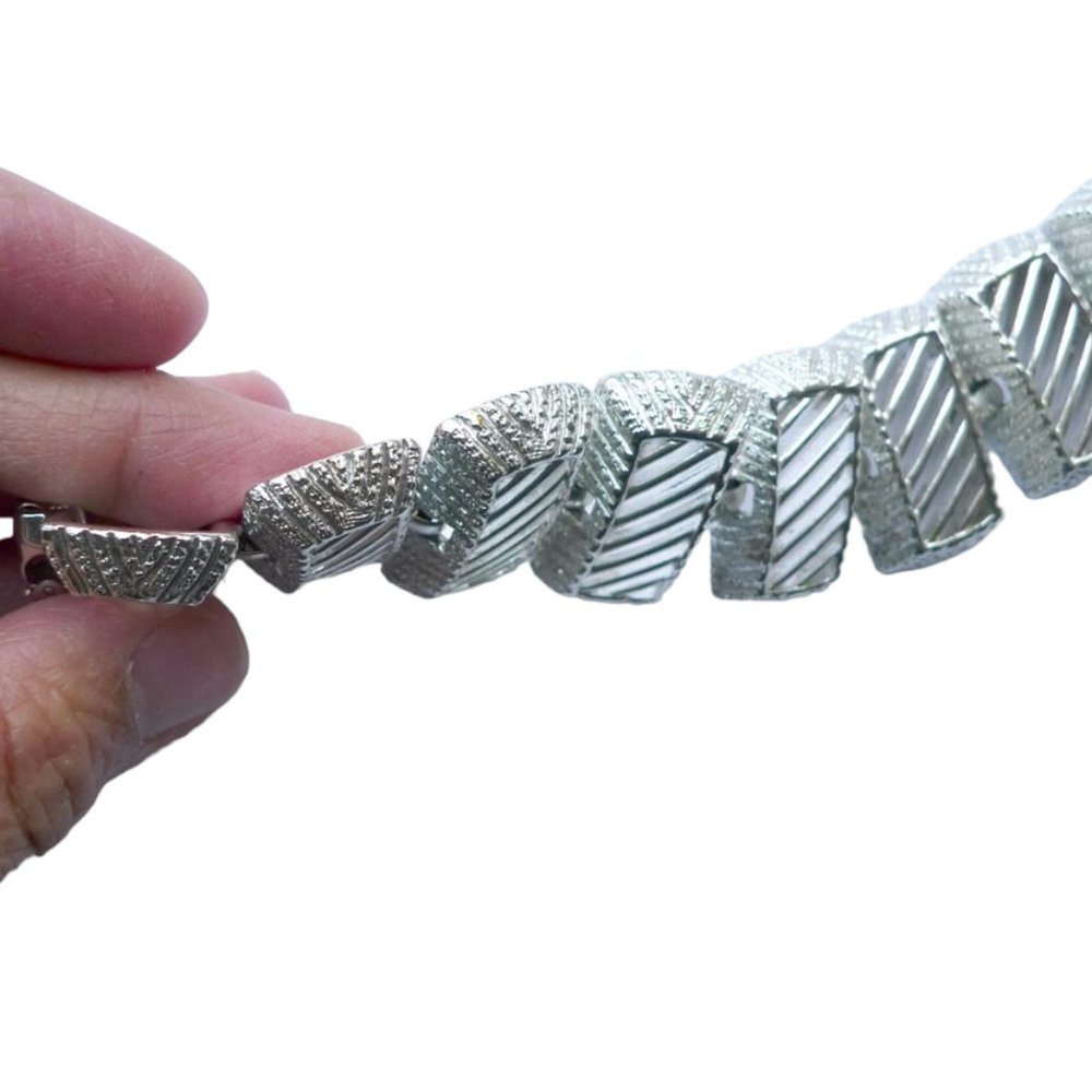 Kramer . Silvertone Statement Bracelet - image 4